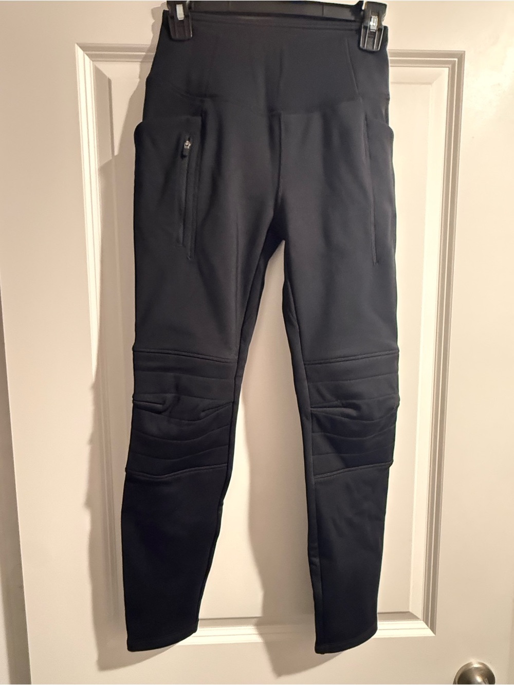 Baleaf Kids Black Moto-Style Leggings with Zip Pockets